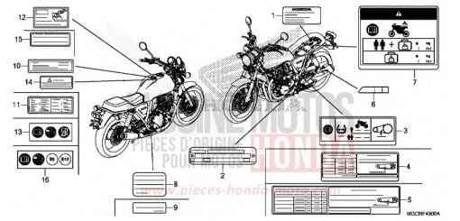 ETICHETTA DI AVVERTIMENTO CB1100NAJ di 2018